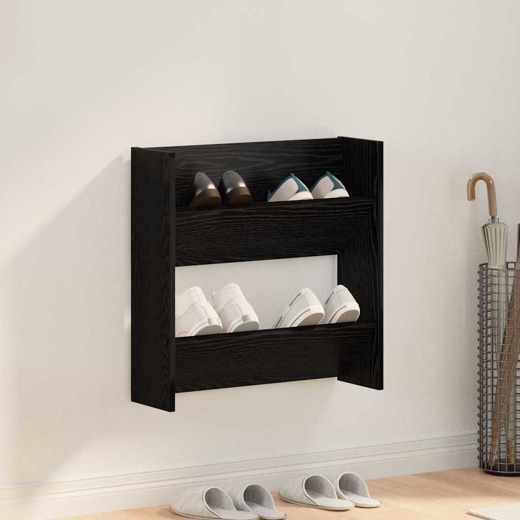 Sko skab 60 x 18 x 60 cm Konstrueret træ Sort eg