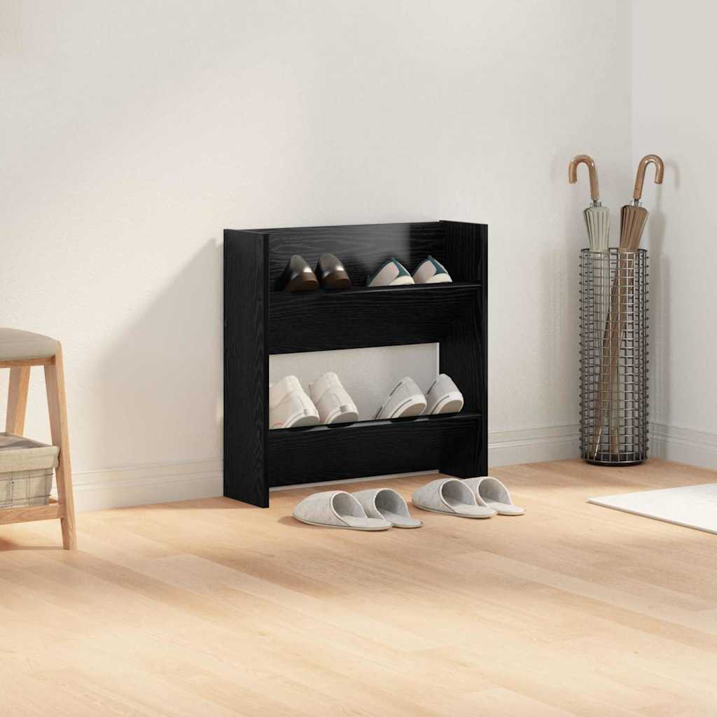 Sko skab 60 x 18 x 60 cm Konstrueret træ Sort eg