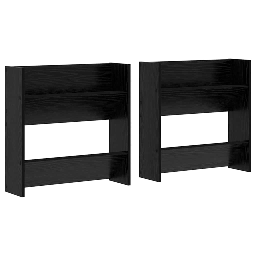 Sko skab 2 stk. 60 x 18 x 60 cm Konstrueret træ Sort eg