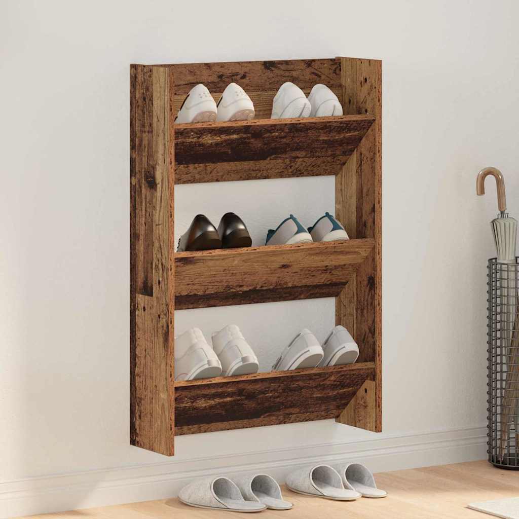Sko skab 60 x 18 x 90 cm Konstrueret træ Gammelt træ
