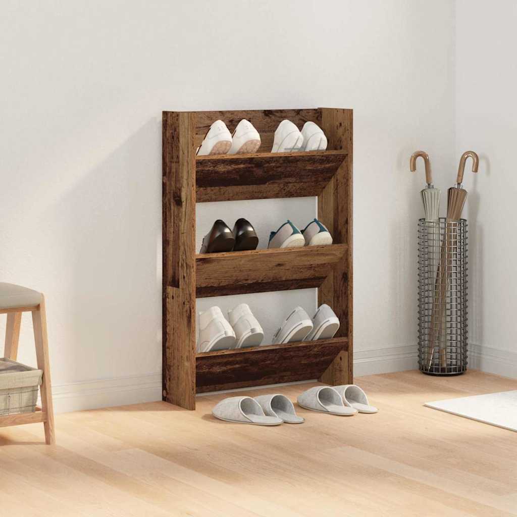 Sko skab 60 x 18 x 90 cm Konstrueret træ Gammelt træ