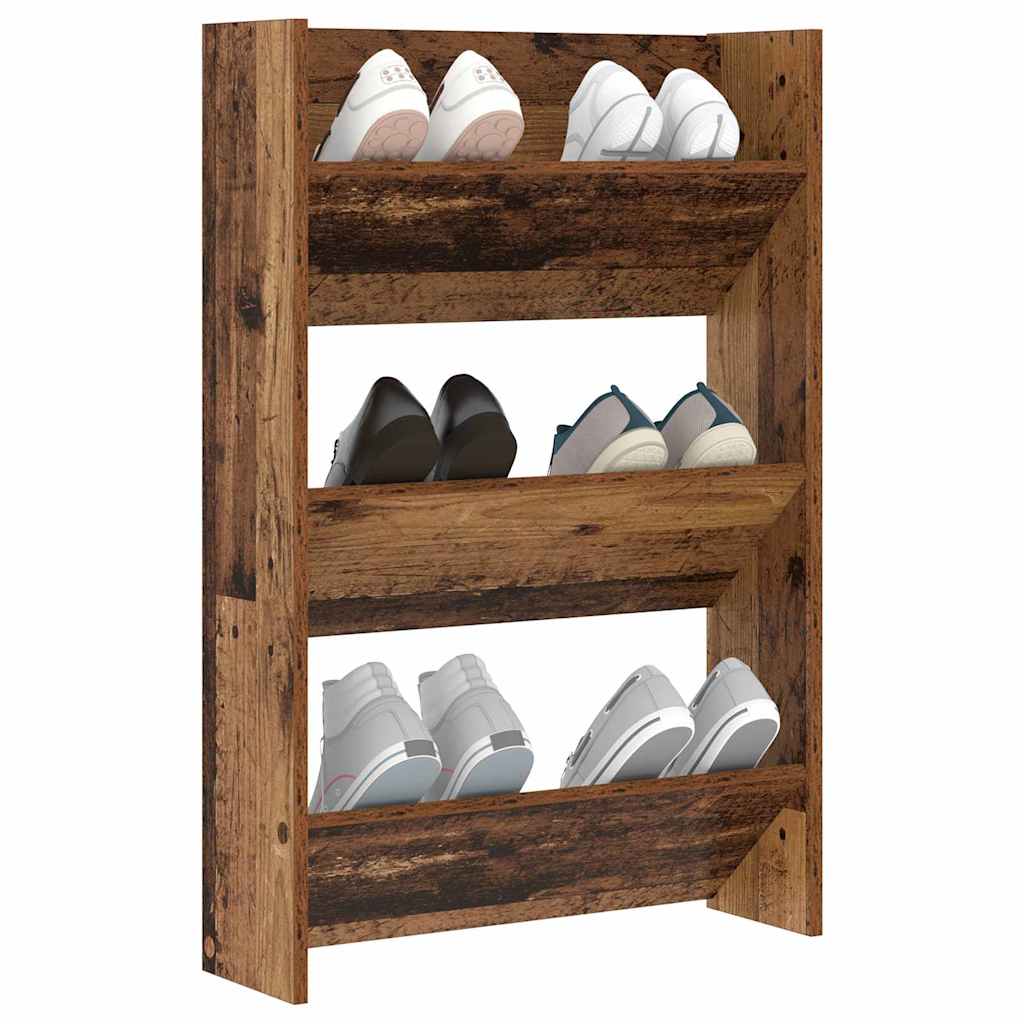 Sko skab 60 x 18 x 90 cm Konstrueret træ Gammelt træ