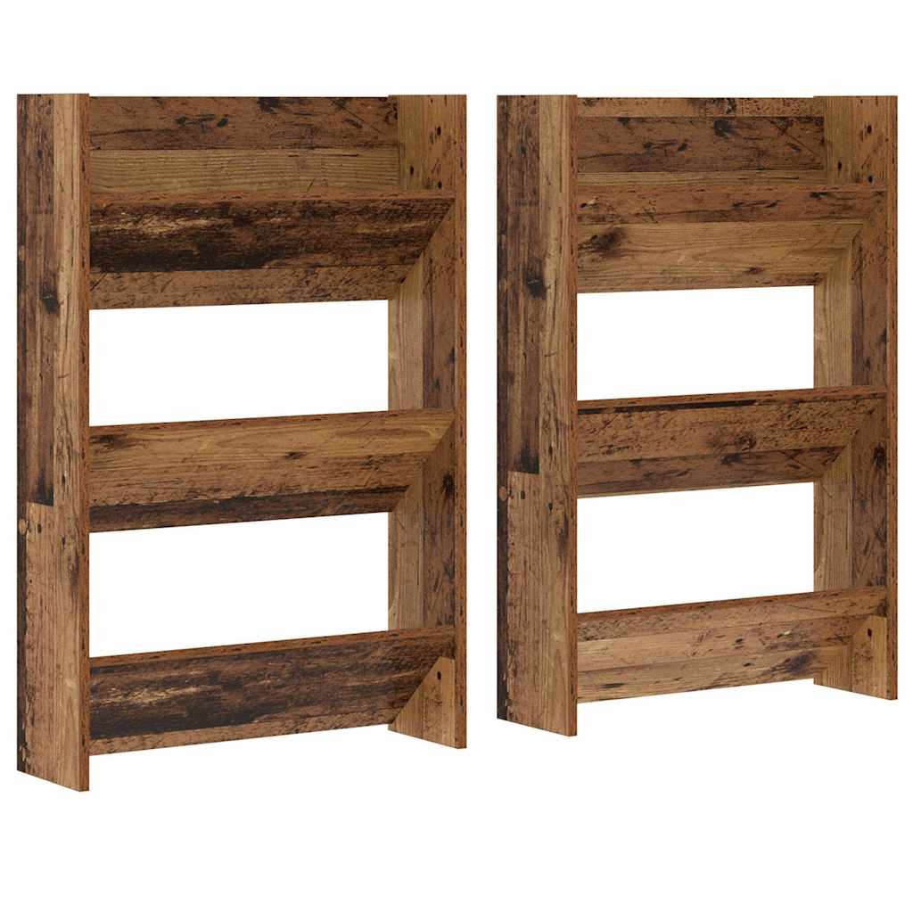 Sko skab 2 stk. 60 x 18 x 90 cm Konstrueret træ Gammelt træ