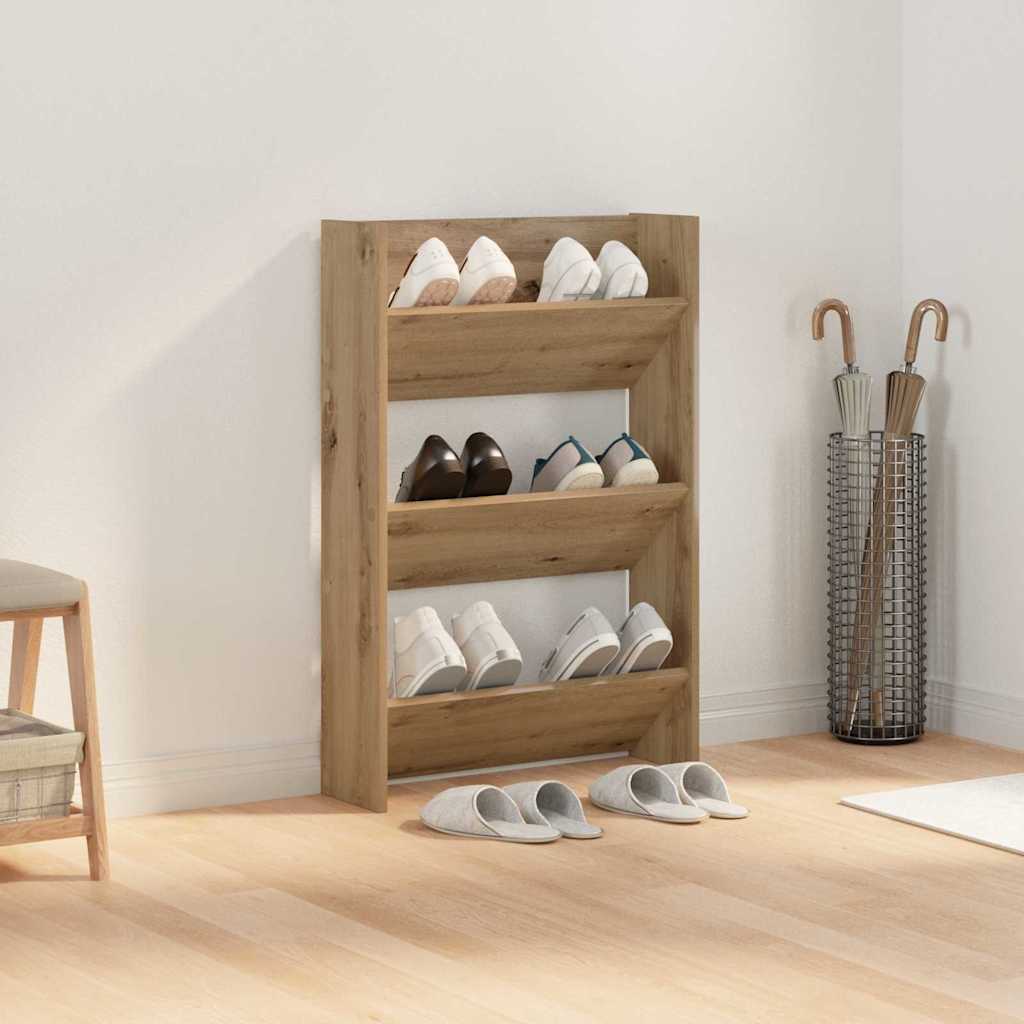 Sko skab 60 x 18 x 90 cm Konstrueret træ Artisan-eg