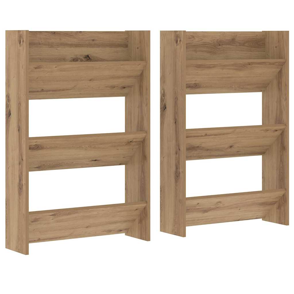 Sko skab 2 stk. 60 x 18 x 90 cm Konstrueret træ Artisan-eg