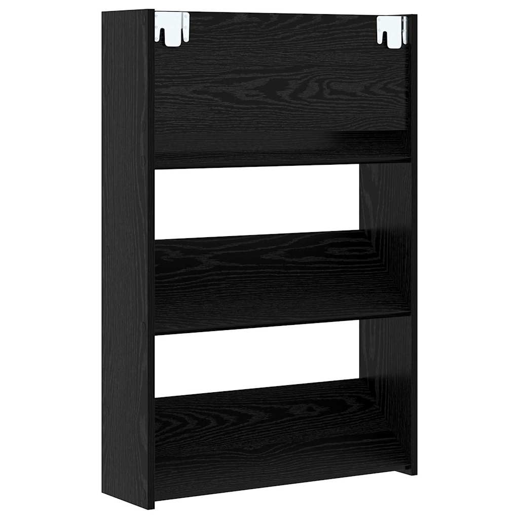 Sko skab 2 stk. 60 x 18 x 90 cm Konstrueret træ Sort eg