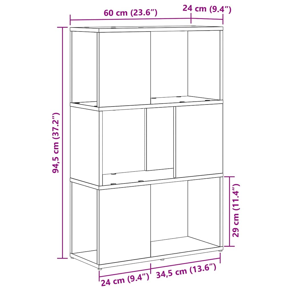 TV-møbelsæt 60 x 24 x 94,5 cm Brun Konstrueret træ