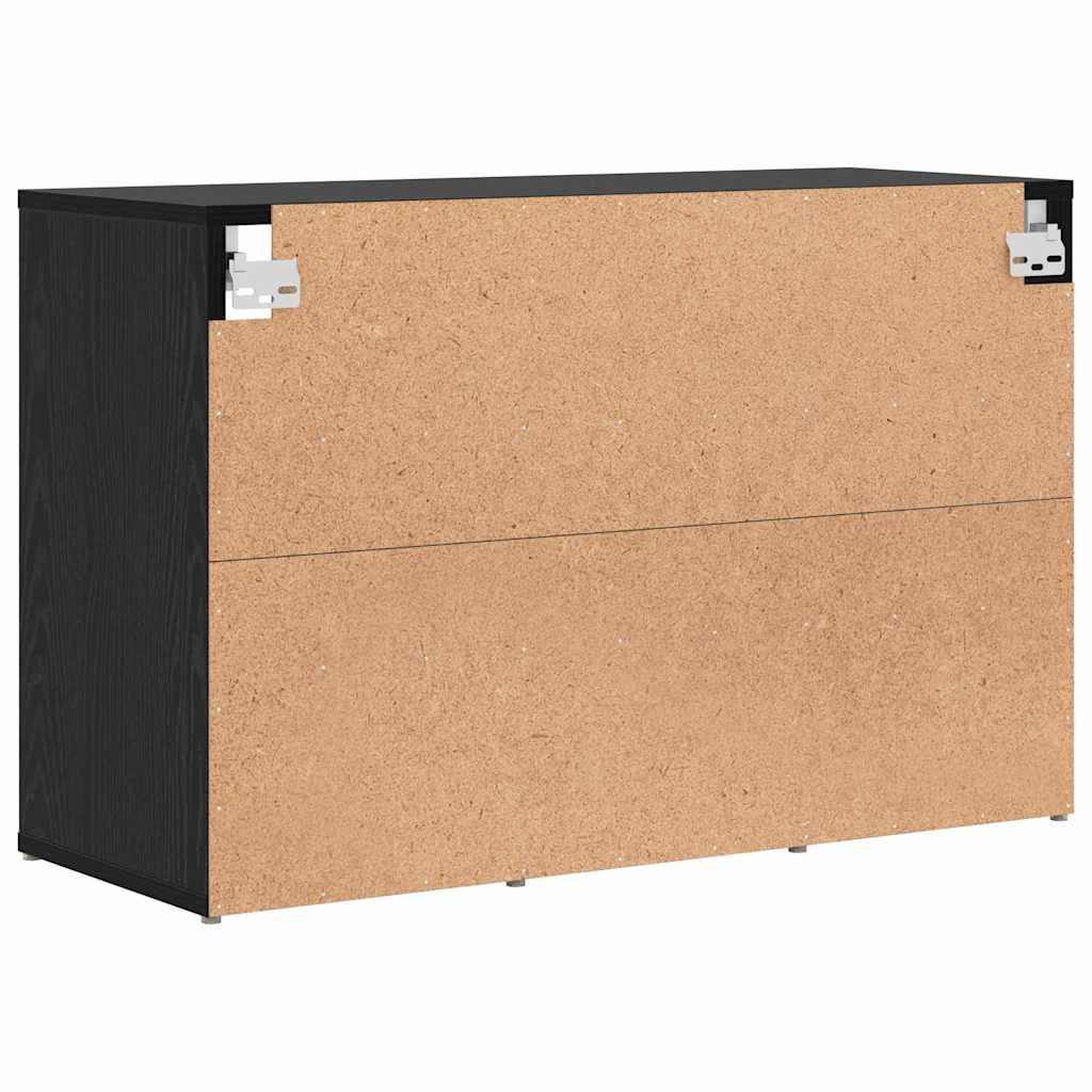 Sko skab 77,5 x 30 x 51 cm Konstrueret træ Sort eg
