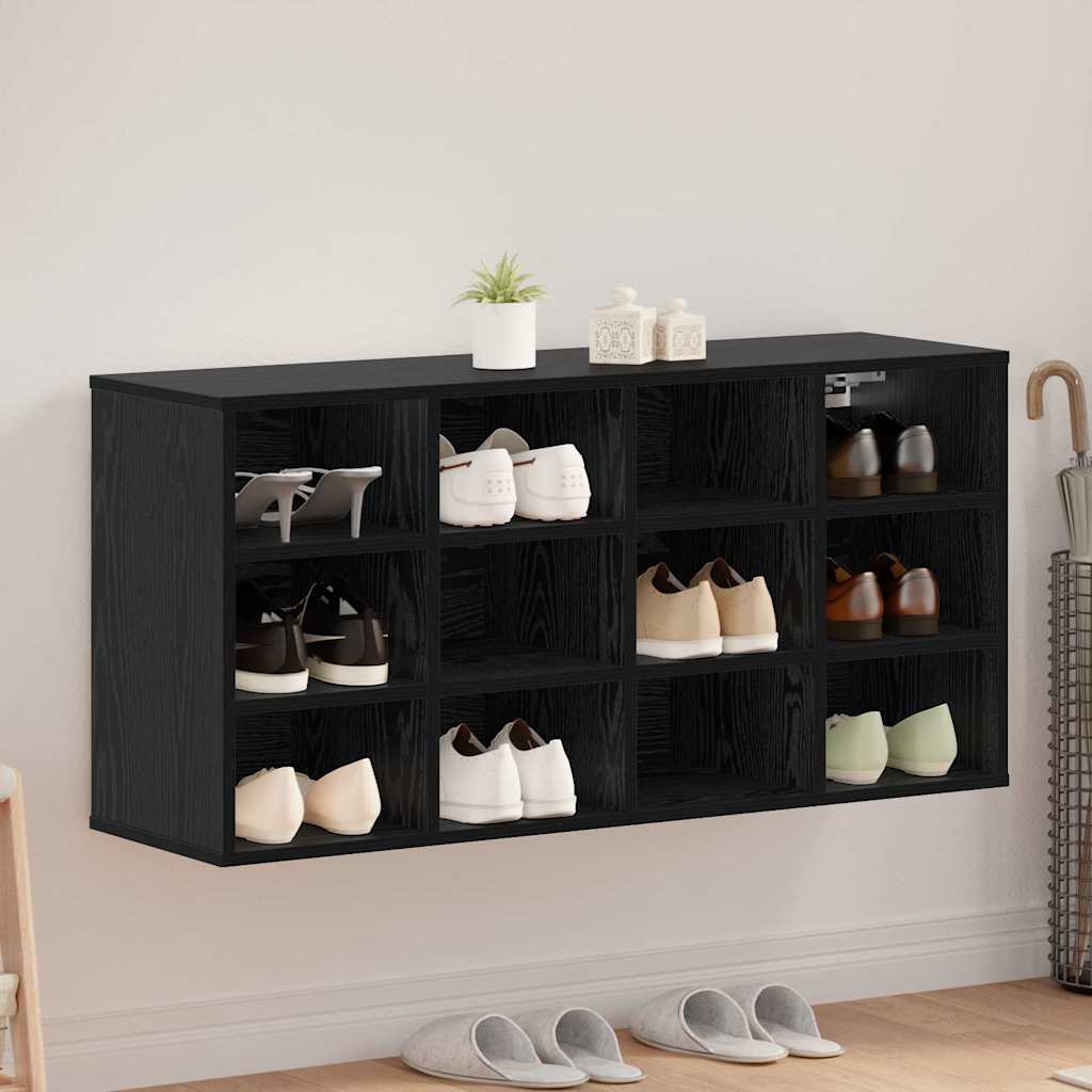 Sko skab 103 x 30 x 51 cm Konstrueret træ Sort eg