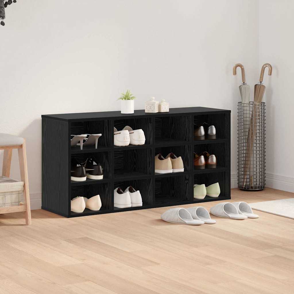 Sko skab 103 x 30 x 51 cm Konstrueret træ Sort eg