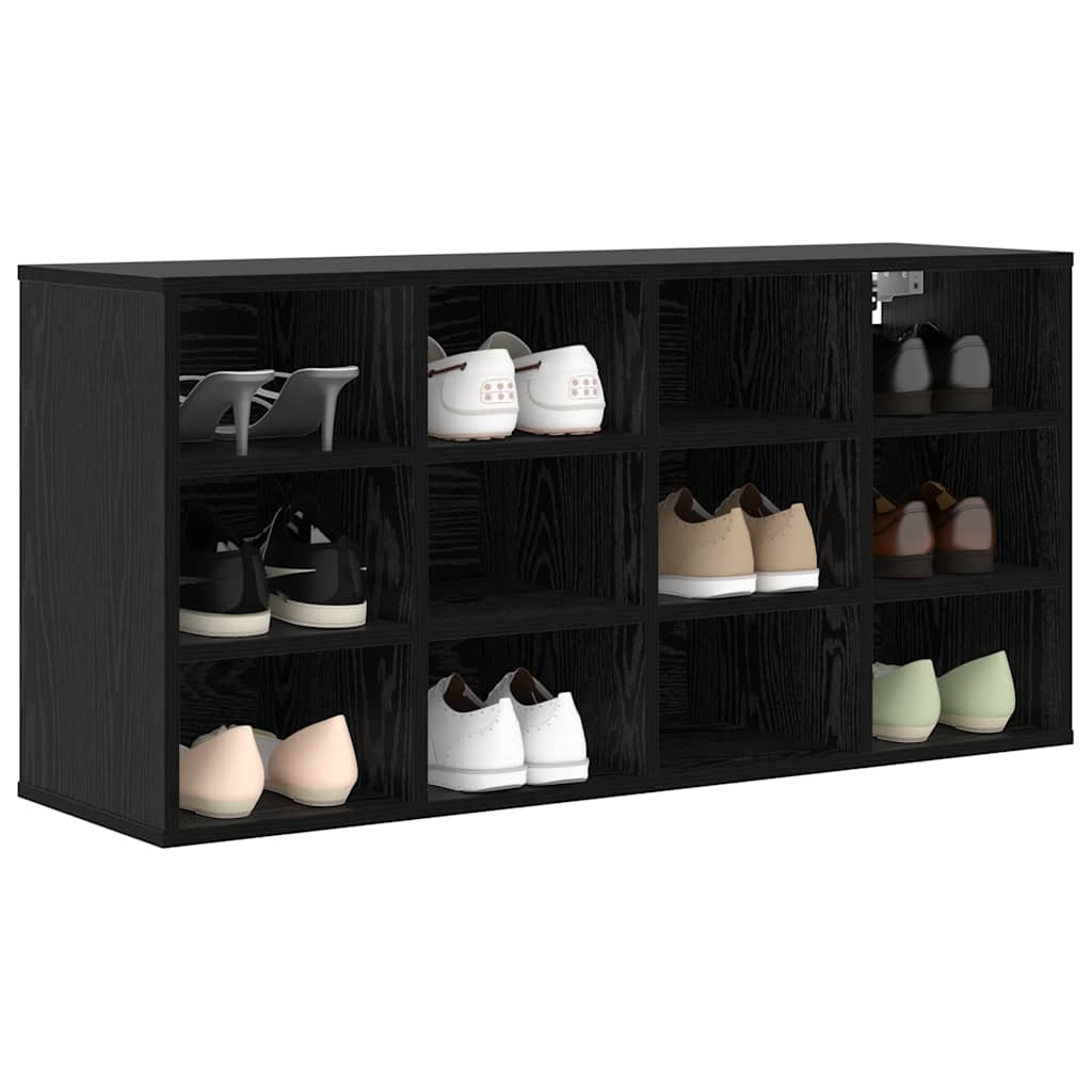 Sko skab 103 x 30 x 51 cm Konstrueret træ Sort eg