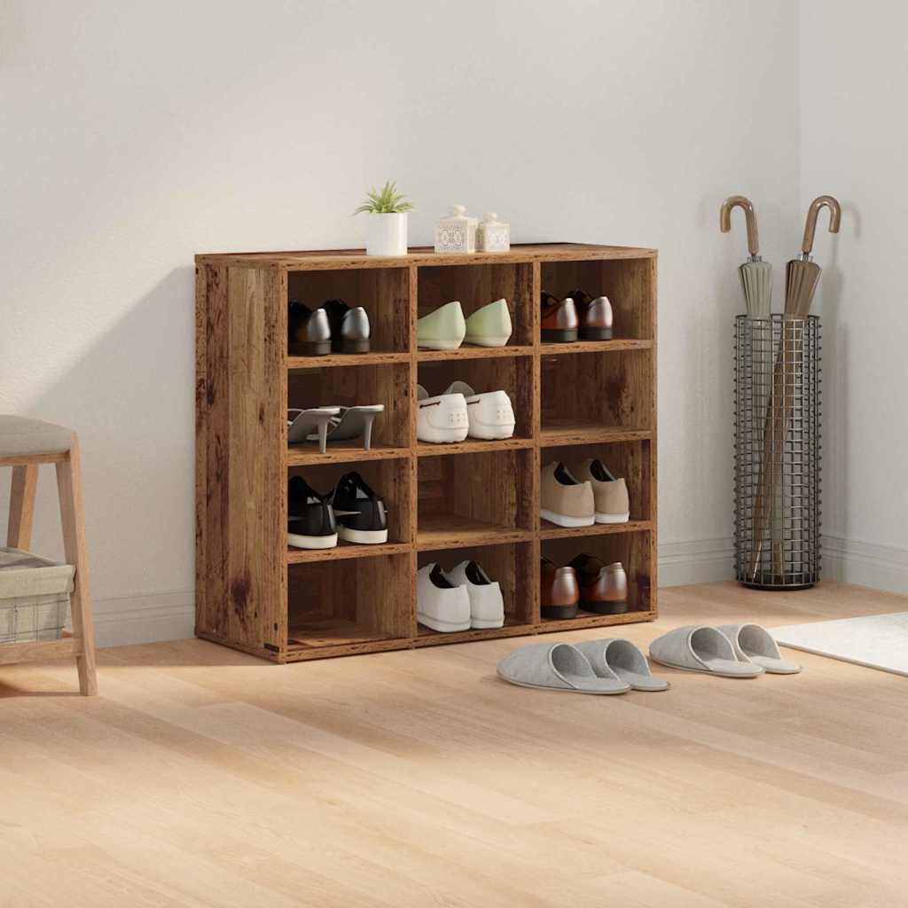 Sko skab 77,5 x 30 x 67 cm Konstrueret træ Gammelt træ
