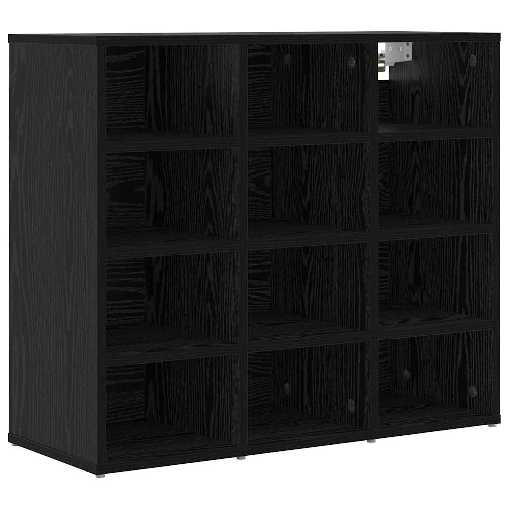Sko skab 77,5 x 30 x 67 cm Konstrueret træ Sort eg