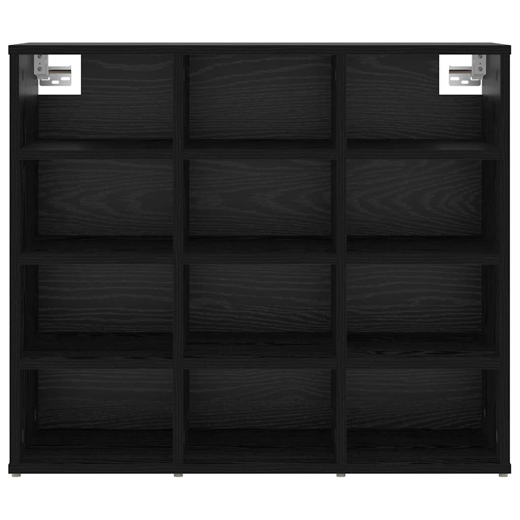 Sko skab 77,5 x 30 x 67 cm Konstrueret træ Sort eg