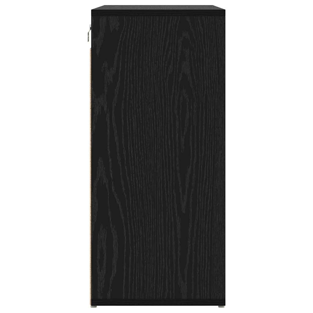 Sko skab 77,5 x 30 x 67 cm Konstrueret træ Sort eg