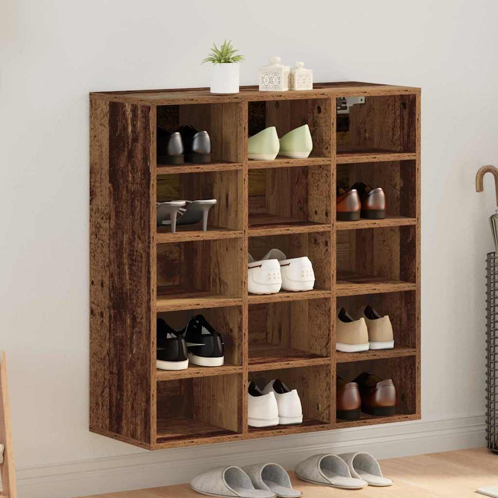 Sko skab 77,5 x 30 x 83,5 cm Konstrueret træ Gammelt træ
