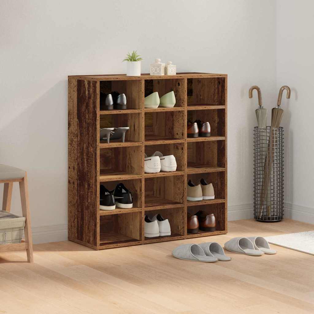 Sko skab 77,5 x 30 x 83,5 cm Konstrueret træ Gammelt træ