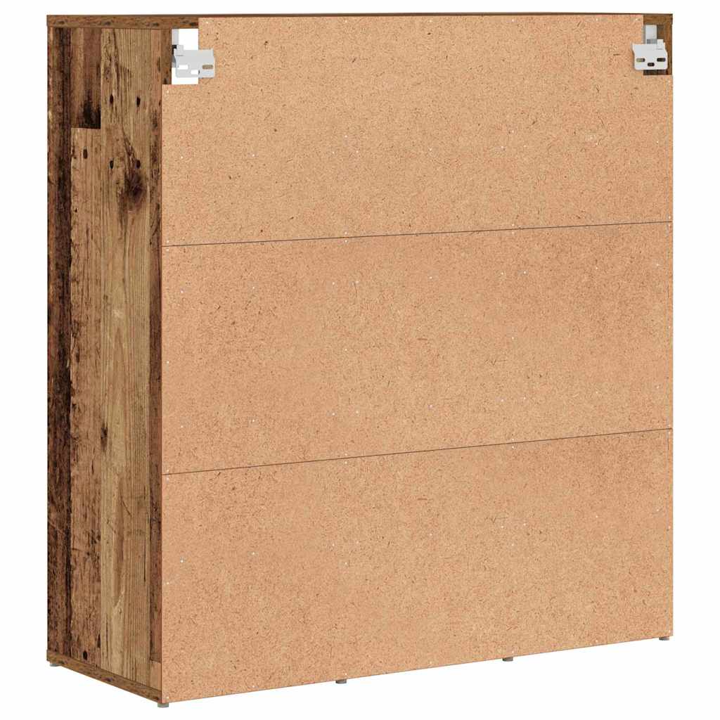 Sko skab 77,5 x 30 x 83,5 cm Konstrueret træ Gammelt træ