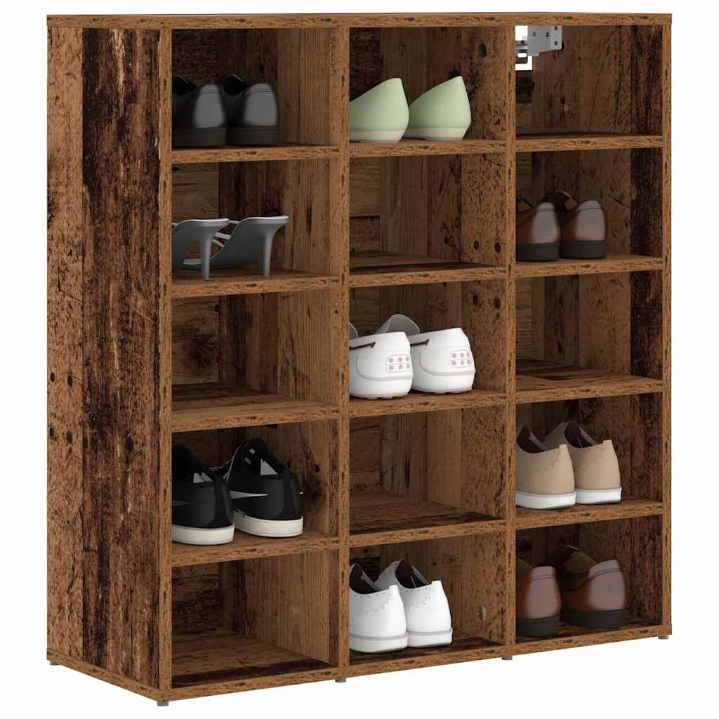 Sko skab 77,5 x 30 x 83,5 cm Konstrueret træ Gammelt træ