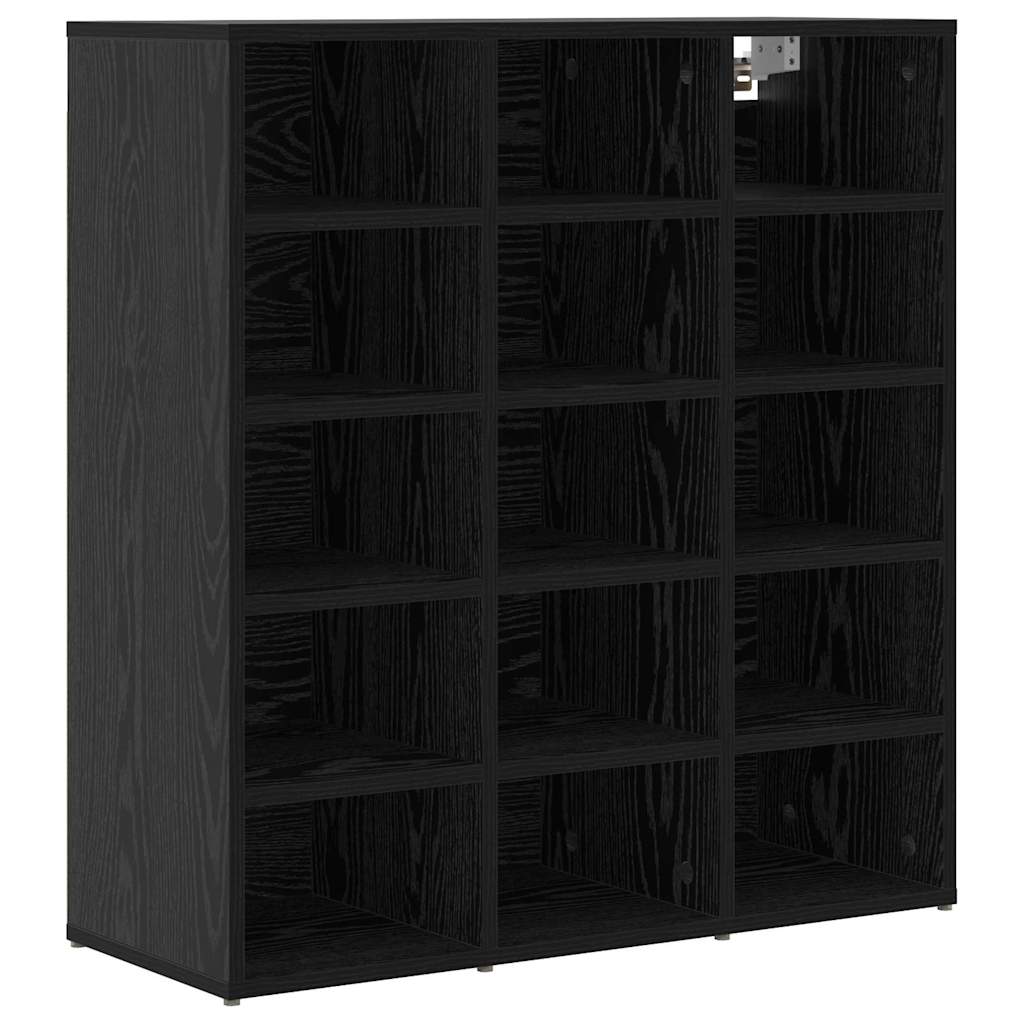 Sko skab 77,5 x 30 x 83,5 cm Konstrueret træ Sort eg