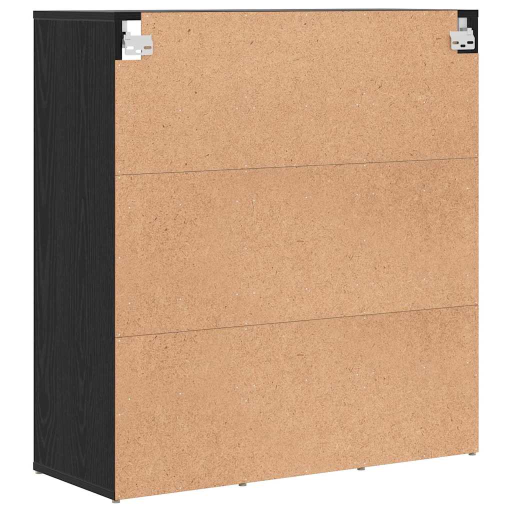 Sko skab 77,5 x 30 x 83,5 cm Konstrueret træ Sort eg