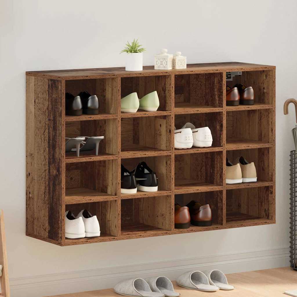 Sko skab 103 x 30 x 67 cm Konstrueret træ Gammelt træ