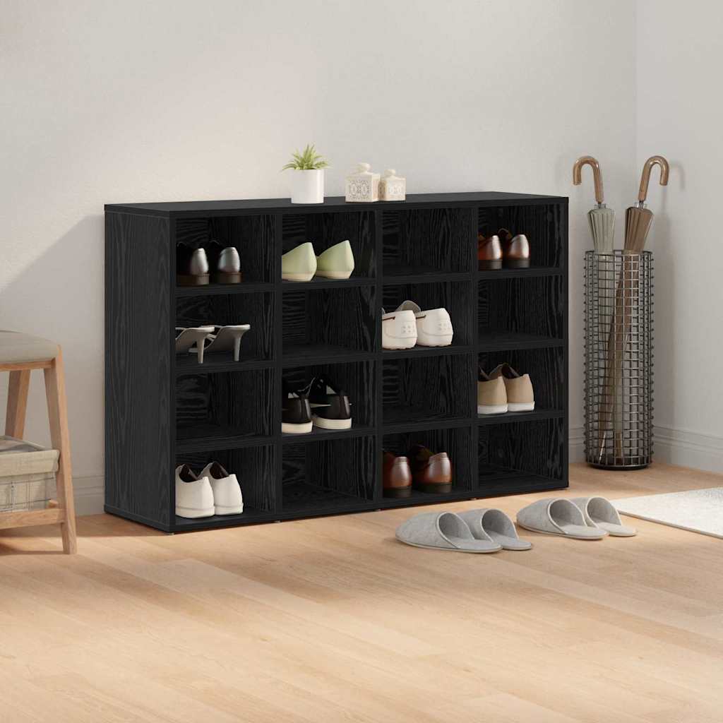 Sko skab 103 x 30 x 67 cm Konstrueret træ Sort eg