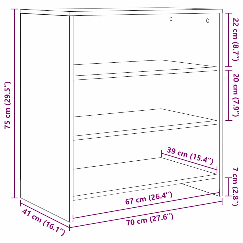 Sideboard Brun 70 x 41 x 75 cm Konstrueret træ