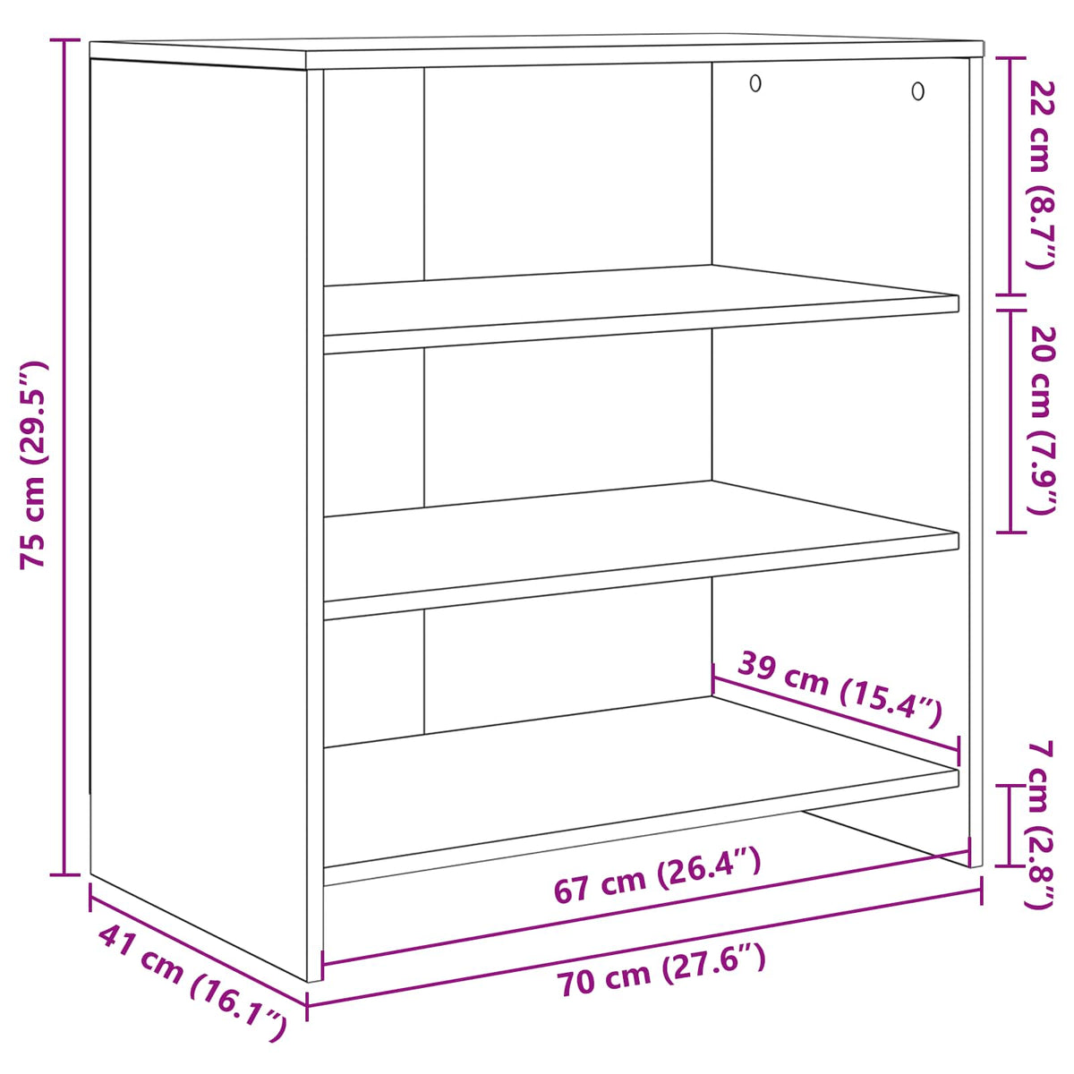 Sideboard Brun 70 x 41 x 75 cm Konstrueret træ