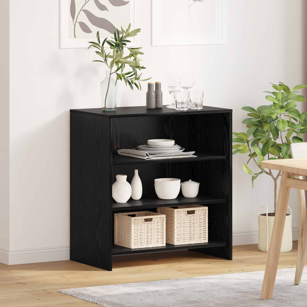 Sideboard Sort 70 x 41 x 75 cm Konstrueret træ