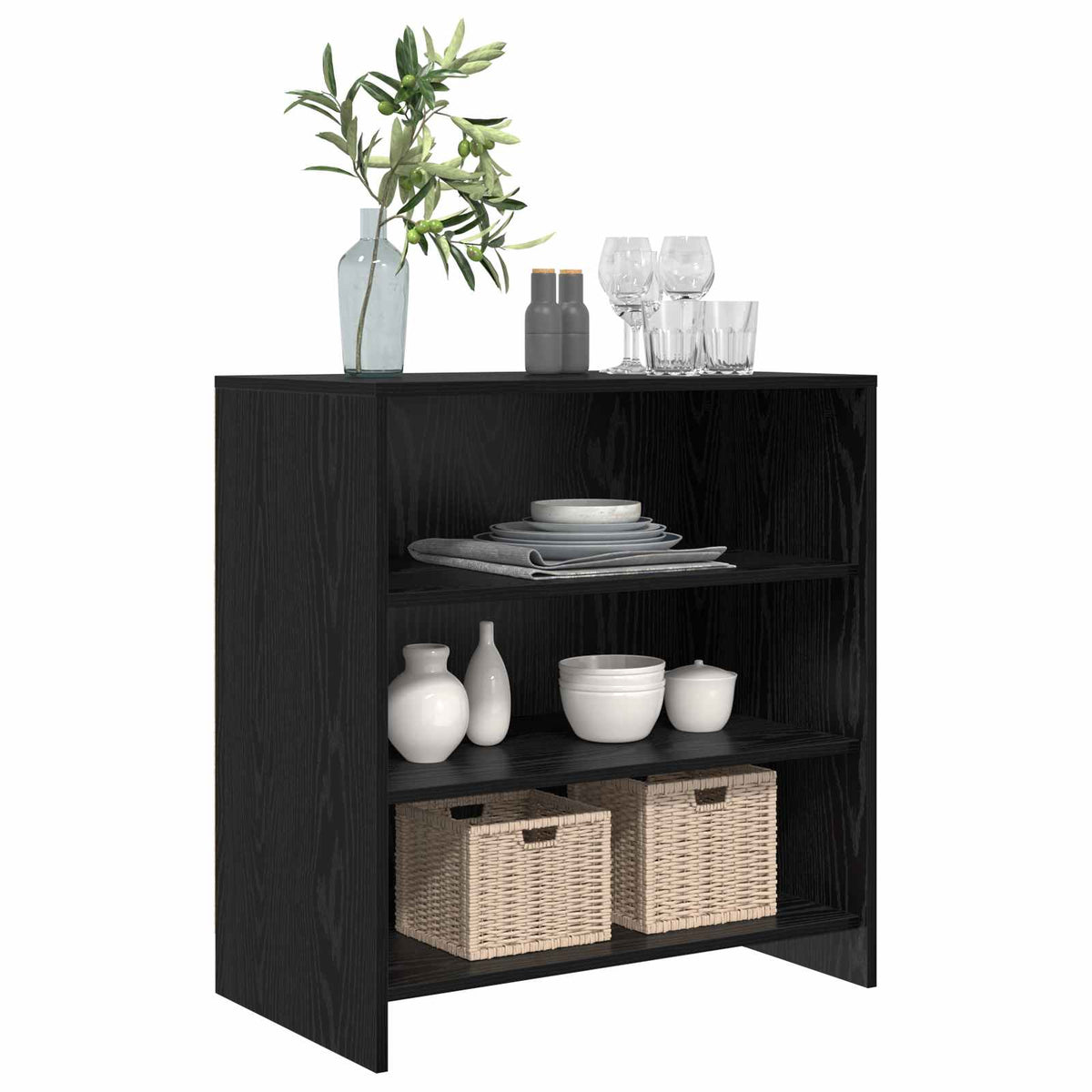 Sideboard Sort 70 x 41 x 75 cm Konstrueret træ