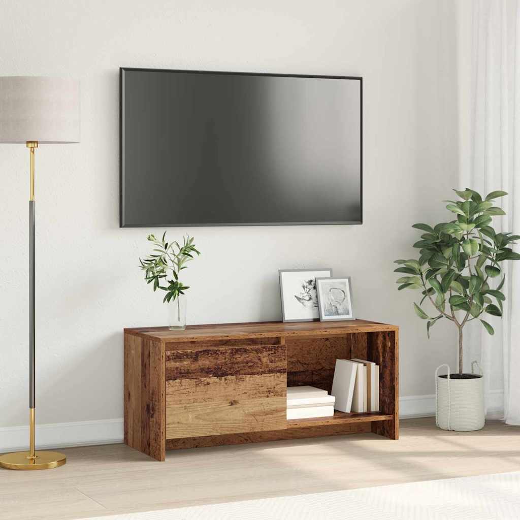 TV-møbelsæt 90 x 35 x 40 cm Gammelt træ Konstrueret træ