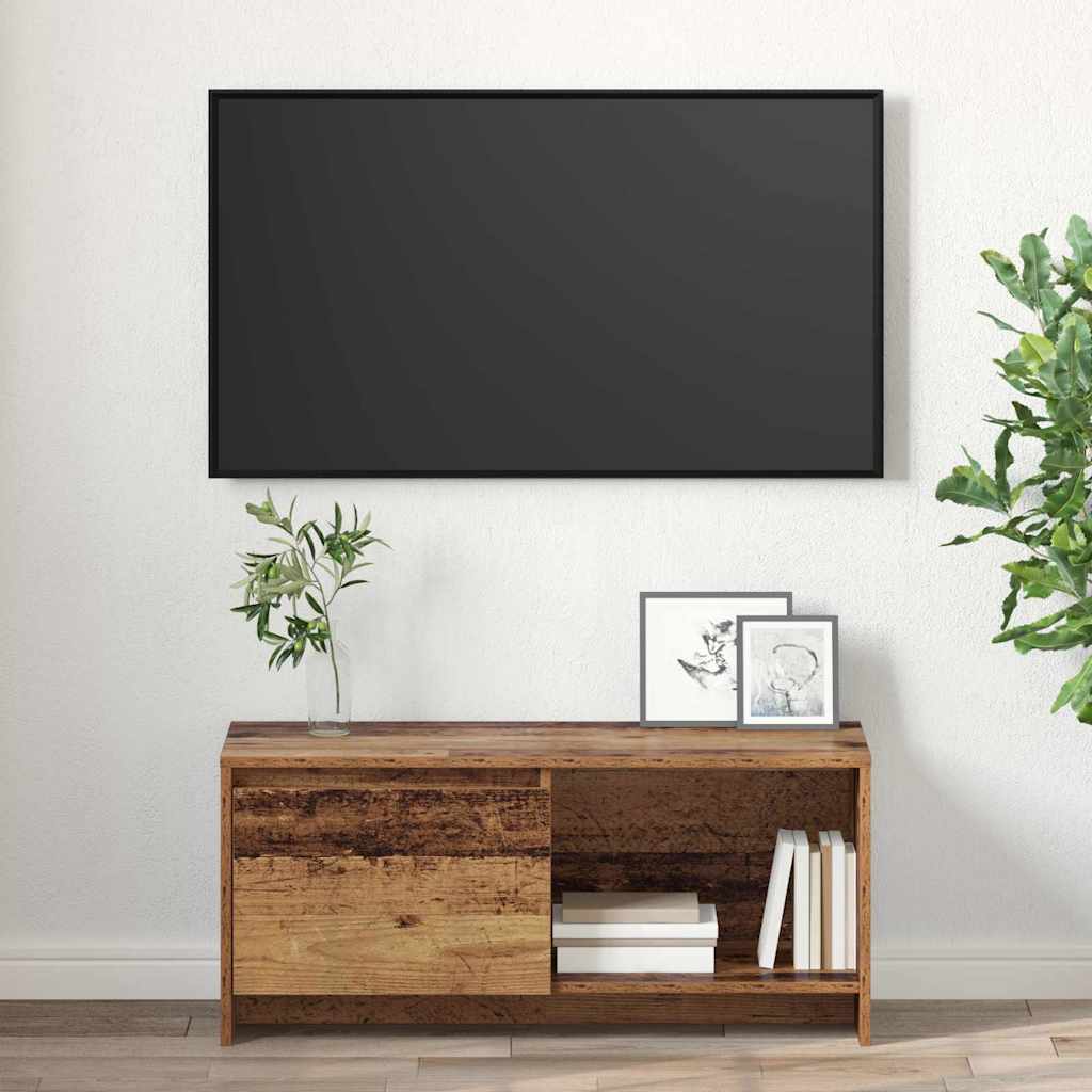 TV-møbelsæt 90 x 35 x 40 cm Gammelt træ Konstrueret træ