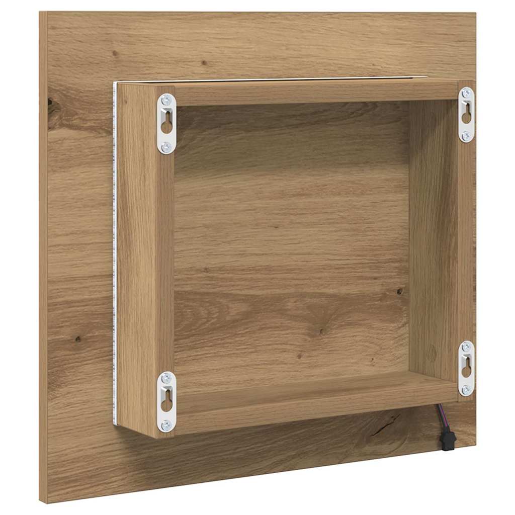 LED badeværelsesspejl Artisan Egetræ 40 x 37 x 8.5 cm