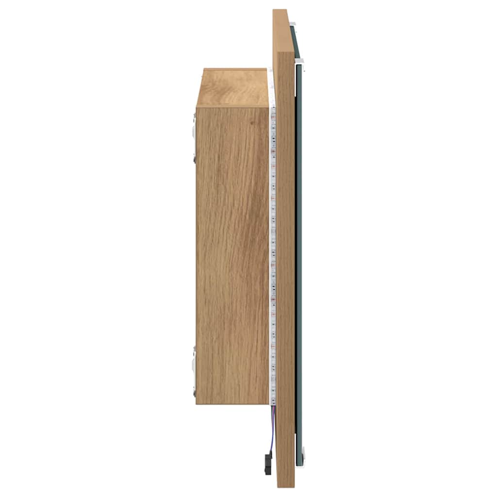 LED badeværelsesspejl Artisan Egetræ 40 x 37 x 8.5 cm