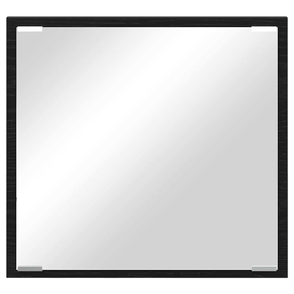 LED badeværelsesspejl Sort eg 40 x 37 x 8.5 cm Konstrueret træ