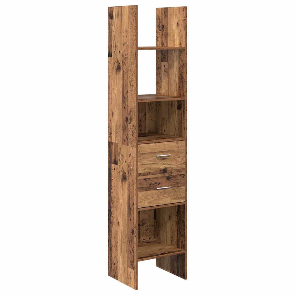 Bogskab 2 niveauer 40 x 35 x 180 cm Konstrueret træ Gammelt træ