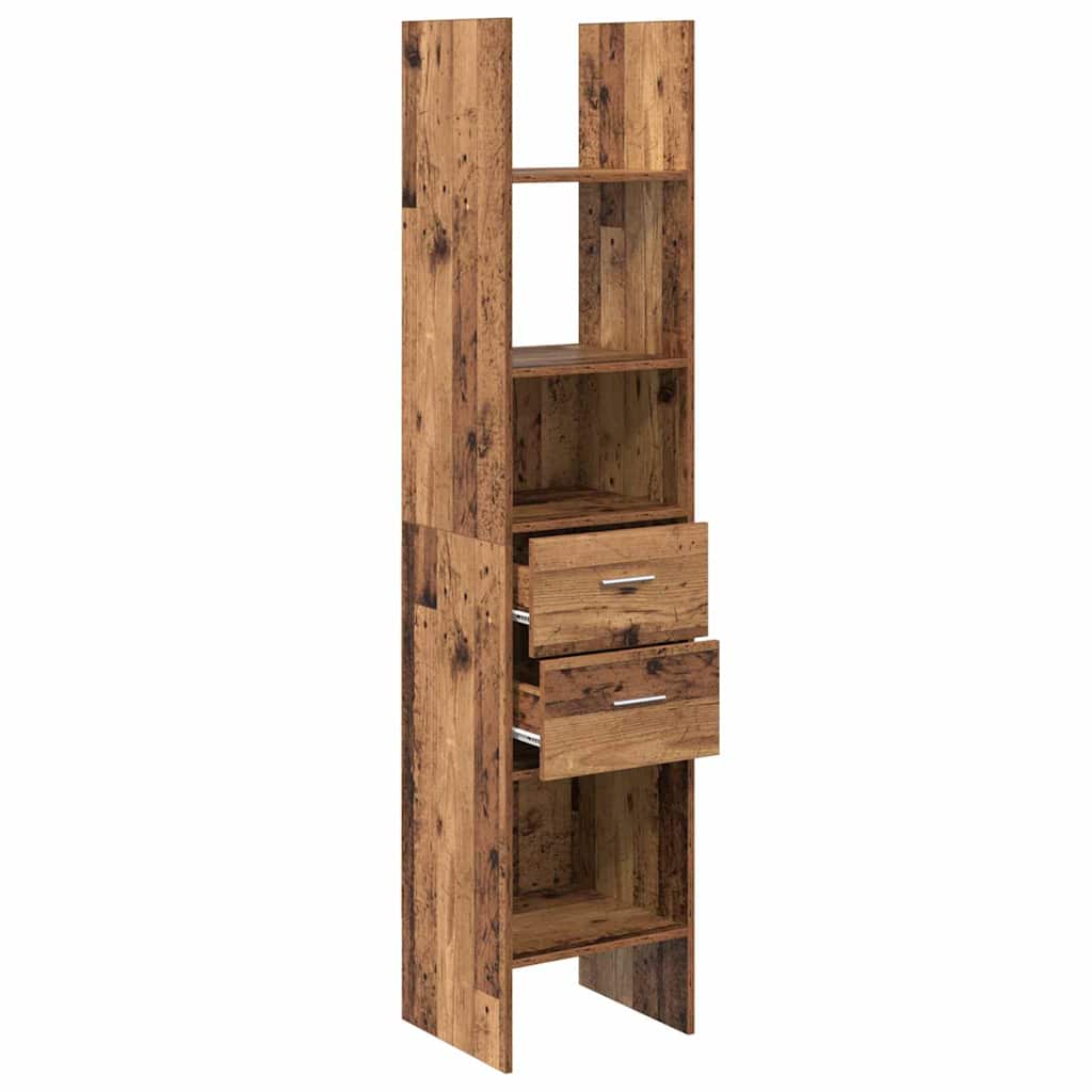 Bogskab 2 niveauer 40 x 35 x 180 cm Konstrueret træ Gammelt træ