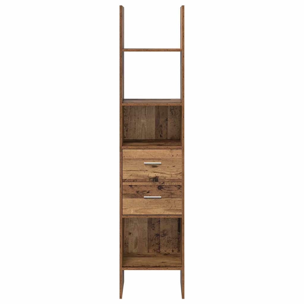 Bogskab 2 niveauer 40 x 35 x 180 cm Konstrueret træ Gammelt træ