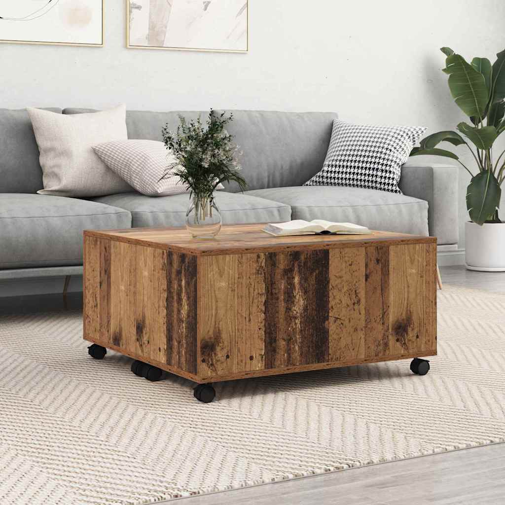 Sofabord Gammelt træ 75 x 75 x 38 cm Konstrueret træ