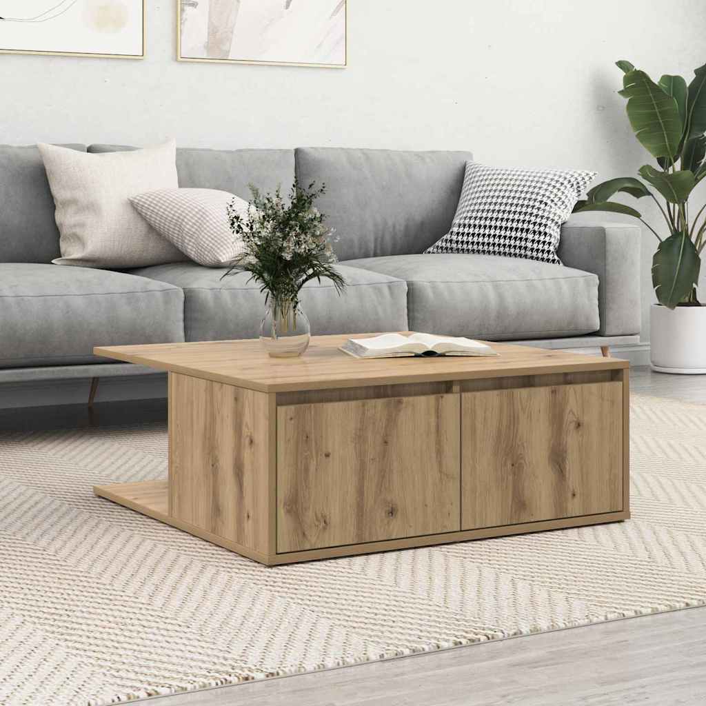 Sofabord artisan eg 80 x 80 x 31.5 cm Konstrueret træ