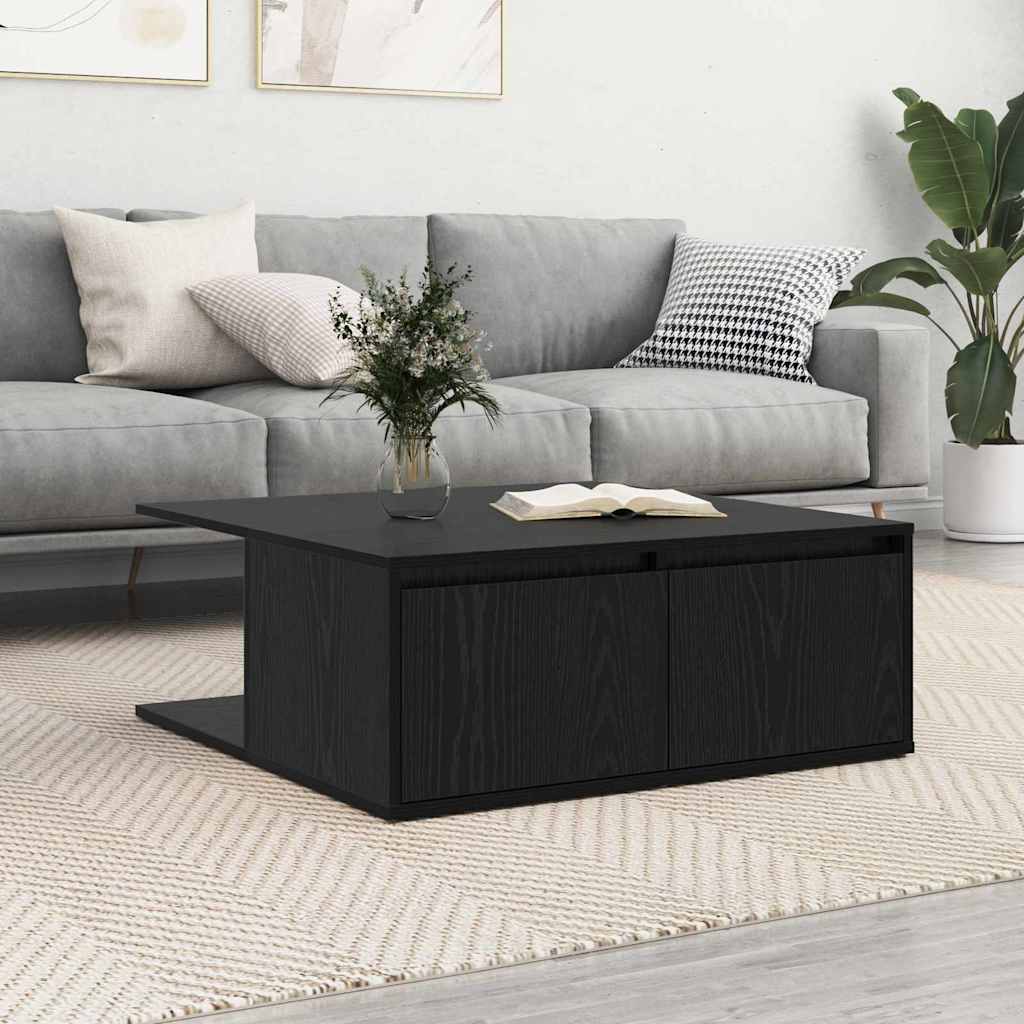 Sofabord Sort eg 80 x 80 x 31.5 cm Konstrueret træ