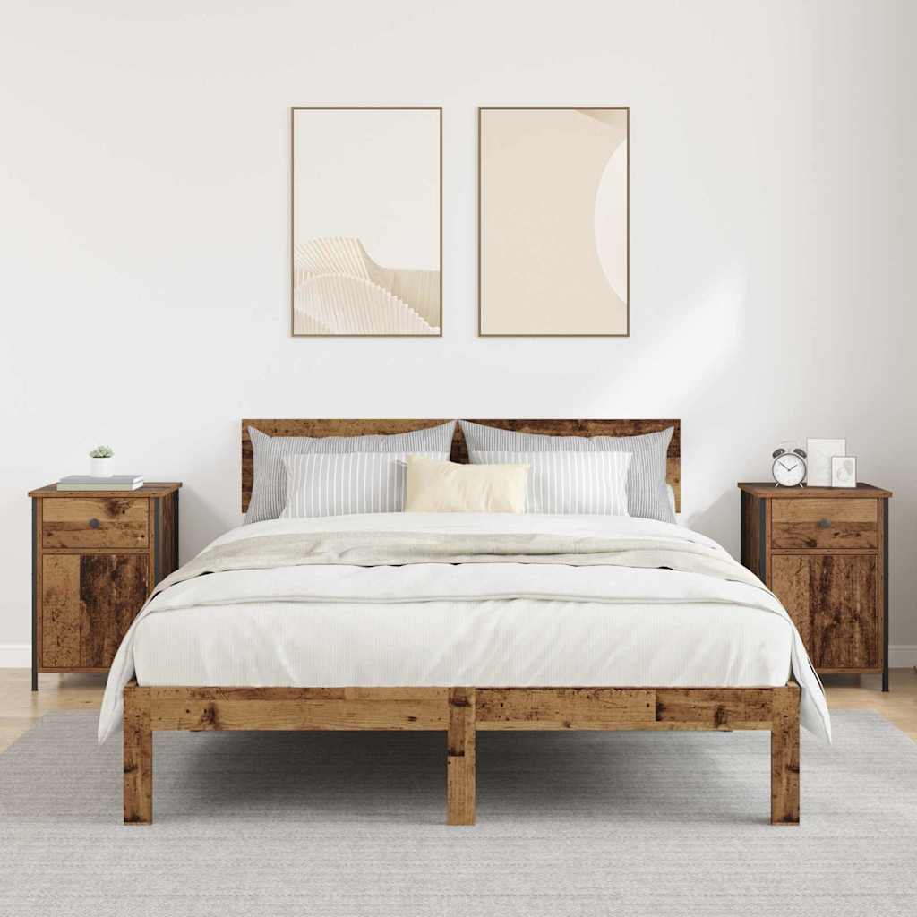 Natskab 2 stk. Gammelt træ 40 x 42 x 60 cm Konstrueret træ