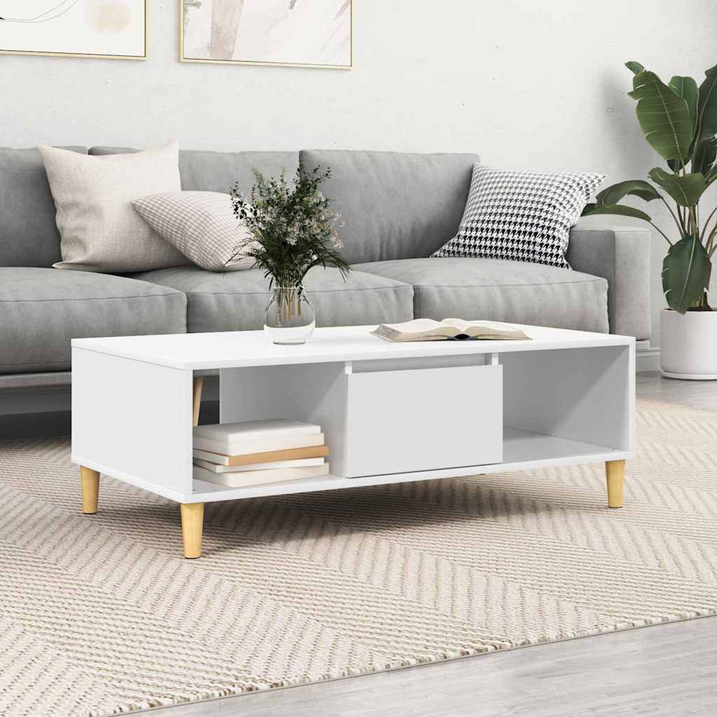 Sofabord Hvid 102 x 55 x 35 cm Konstrueret træ