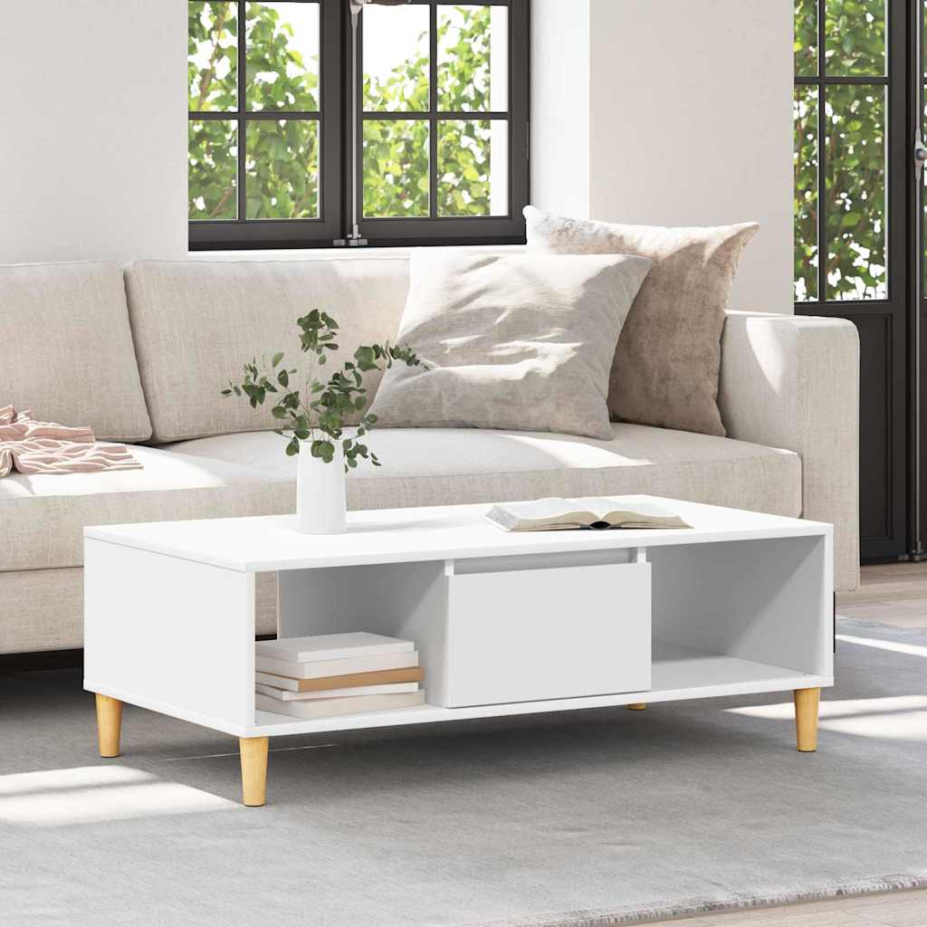Sofabord Hvid 102 x 55 x 35 cm Konstrueret træ