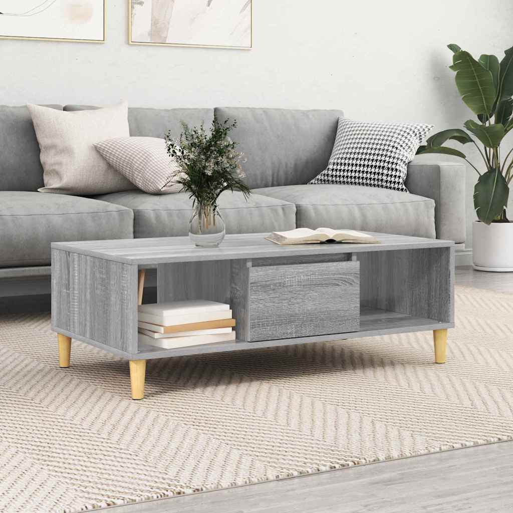 Sofabord Grå Sonoma 102 x 55 x 35 cm Konstrueret træ