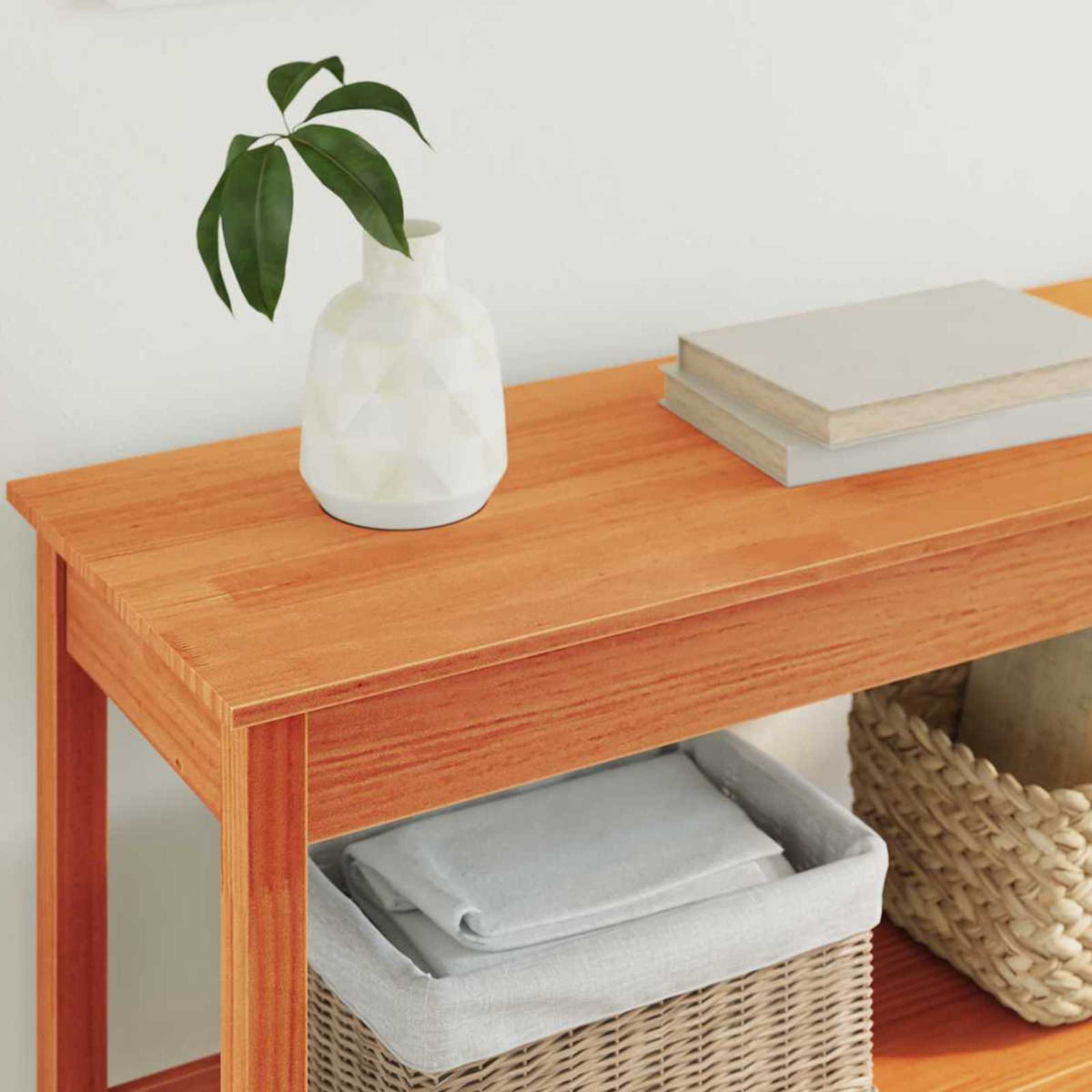 Konsolbord Voksbrun 110 x 40 x 75 cm Massivt fyrretræ