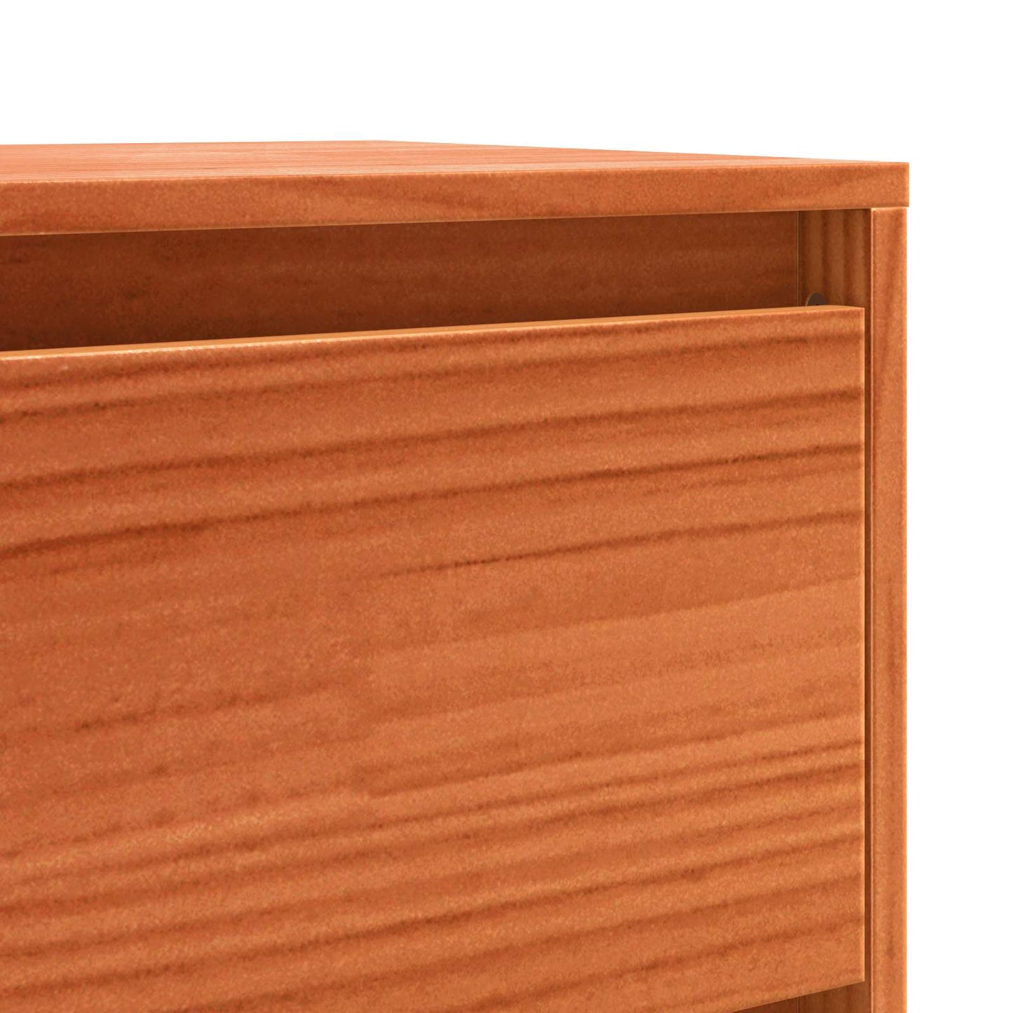 Sideboard med skuffe Brun eg 111 x 34 x 75 cm Massiv fyrretræ