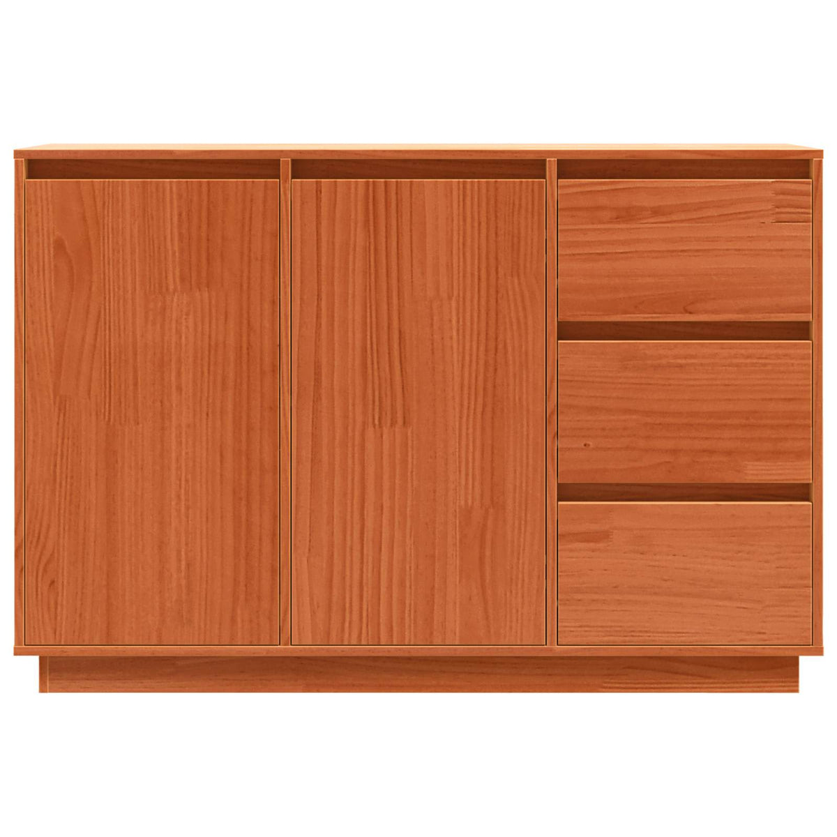 Sideboard med skuffe Brun eg 111 x 34 x 75 cm Massiv fyrretræ