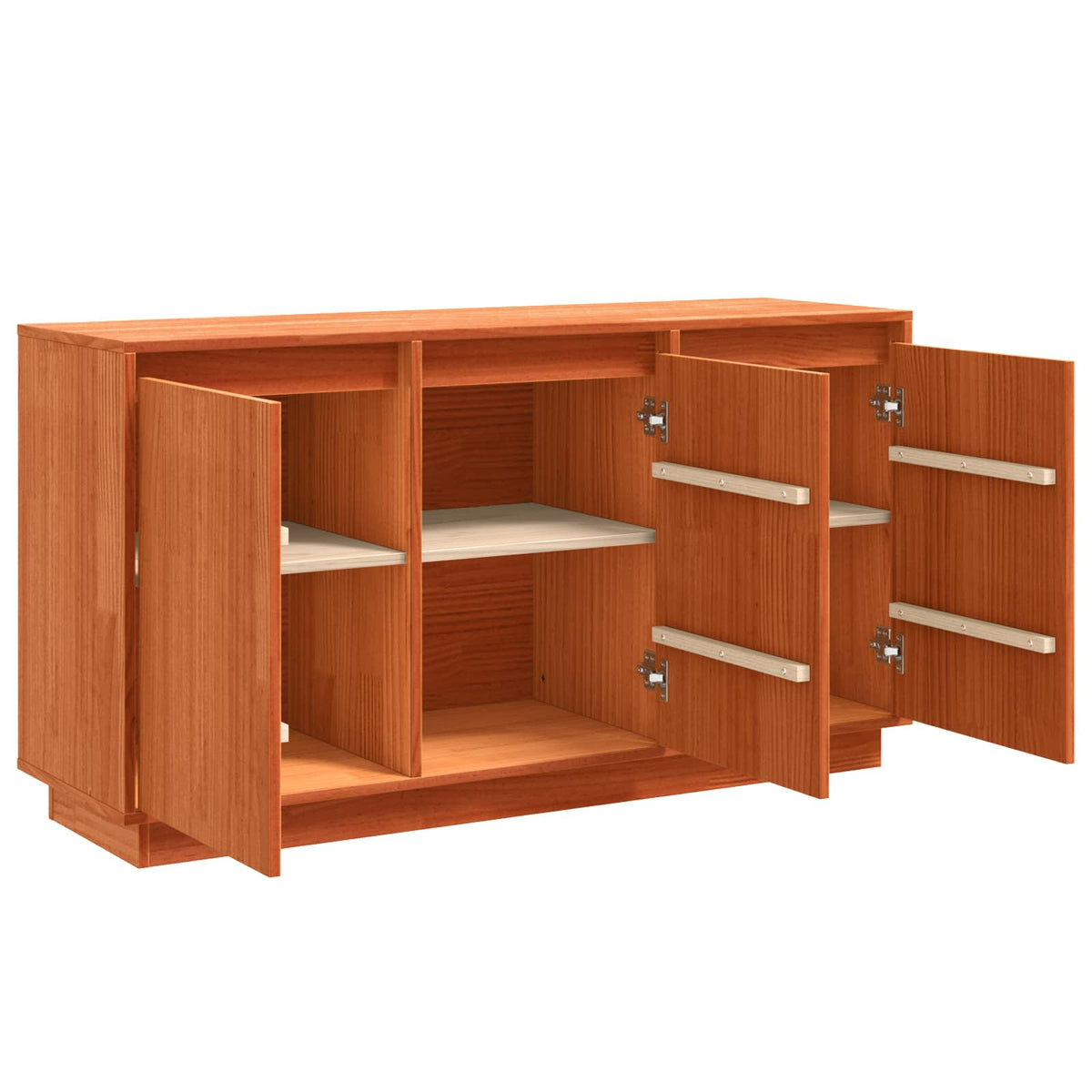 Sideboard Brun eg 111 x 34 x 60 cm Massiv fyrretræ